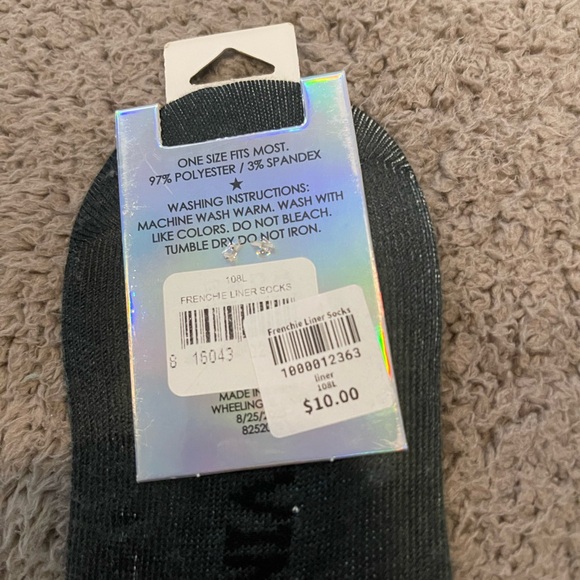 NWT Black Frenchie No Show Liner Socks - Picture 2 of 2